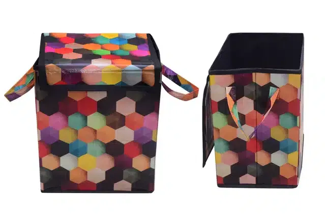 PVC Printed Rectangular Laundry Bag (Multicolor, 47 L)