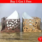 Wooden Tissue Paper Holder (Multicolor, Pack of 2)