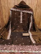 Vichitra Silk Unstitched Dress Material for Women 