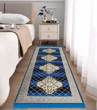 Alaqsa Graceful Bed runner 30x84inch Blue Pack of 1