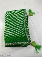 Georgette Lehriya Saree for Women 