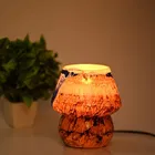 Afast Glass Table Lamp with Decorative Glass Shade - Elegant Brown and Gold Design 