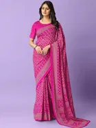 Georgette Bandhani Saree for Women 