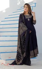 Mulmul Printed Kurti with Dupatta for Women 