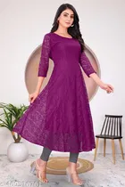 Net Kurti for Women,  Purple  
