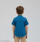Solid Cotton Blend Mandarin T-Shirt for Boys 