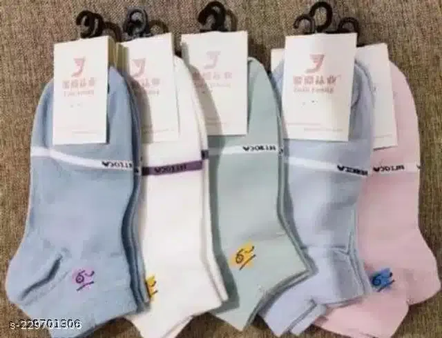 Cotton Socks for Unisex (Multicolor, Pack of 5)