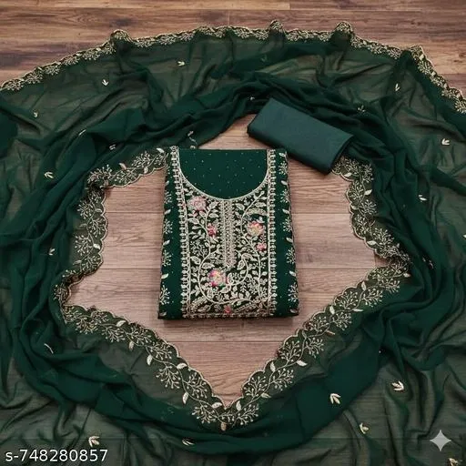 Embroidered Punjabi/All Over Suits for Women (Multicolor, 6.65 meter (XXL)
