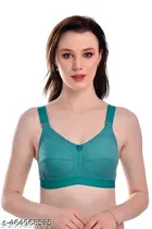 Cotton Blend Solid Bra for Women & Girls, Multicolour, Pack of 3 