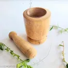Wooden Carved Mortar & Pestle 