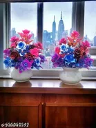 Plastic Artificial Flowers, Multioclor, Pack of 2