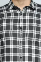 Cotton Blend Chequered Shirt for Men 