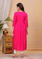 Solid Crepe Kurtis for Women, Dark Pink 