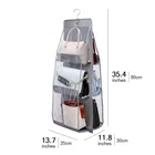 Purse Handbag Organizer 6 Pocket Foldable Large Clear Anti Dust Hanging Handbag Storage Organizer 