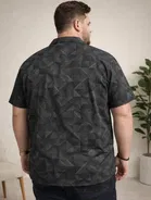 Cotton Blend Printed Shirt for Men, Black 