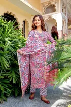 Viscose Rayon Printed Kurta Set for Women 