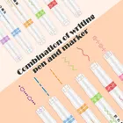 Linear Roller 6 Color Pens Highlighters with 6 Different Curve Shapes Superfine Nib Sketch Pens 