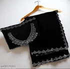 Georgette Saree for Women, Black 