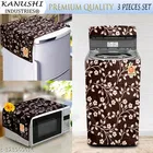 KANUSHI Industries® Fridge /Refrigerator Top Cover + 1 Pc Top Load Fully Automatic Washing Machine Cover + 1 Pc Microwave/Oven Top Cover