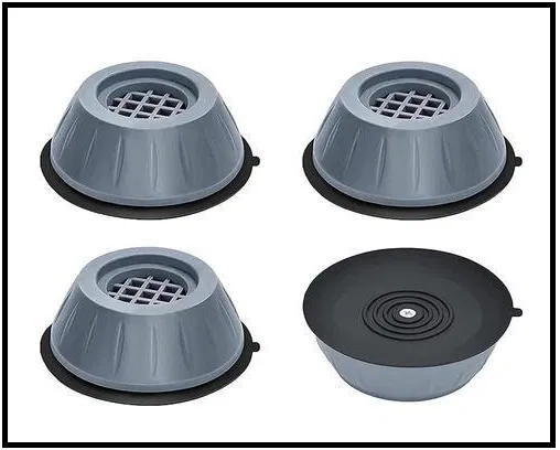 Rubber Anti Vibration Washing Machine Pads (Grey, Pack of 4)