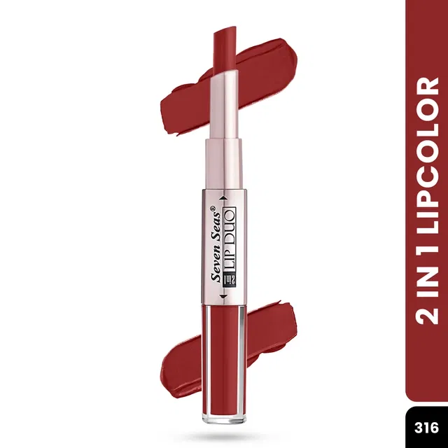Seven Seas Lipstick for Women, Red Shade (4ml+3g)