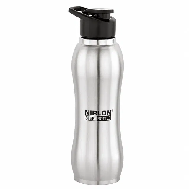 Nirlon Steel Water Bottle (750 ml, Silver)