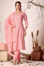 Cotton Printed Kurta with Pant & Dupatta for Women 