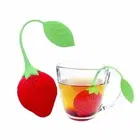 Pallavi Trading Strawberry Shape Silicone Herbal Green Tea Infuser Filter Strainer, 1 Pc