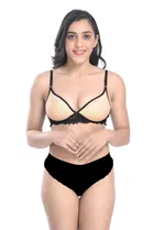 Pibu वीमेन कॉटन ब्रा पैंटी सेट 