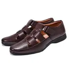 Leather Sandal for Men (Brown, 6) (B1)