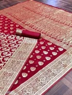 Silk Woven Design Saree for Women, Red 