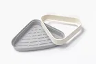 Wall-Mounted Corner Storage Rack Grey & wHITE