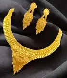 Alloy Choker Necklace with Earrings for Women 