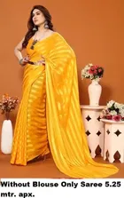 Georgette Striped Saree for Women 
