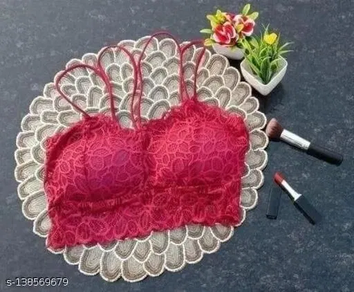 Net Bra for Women, Pink (34A)