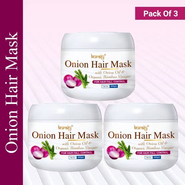 Kuraiy Onion Hair Mask (200 g, Pack of 3)