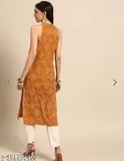 Women Rayon Printed Sleeveless Kurti 