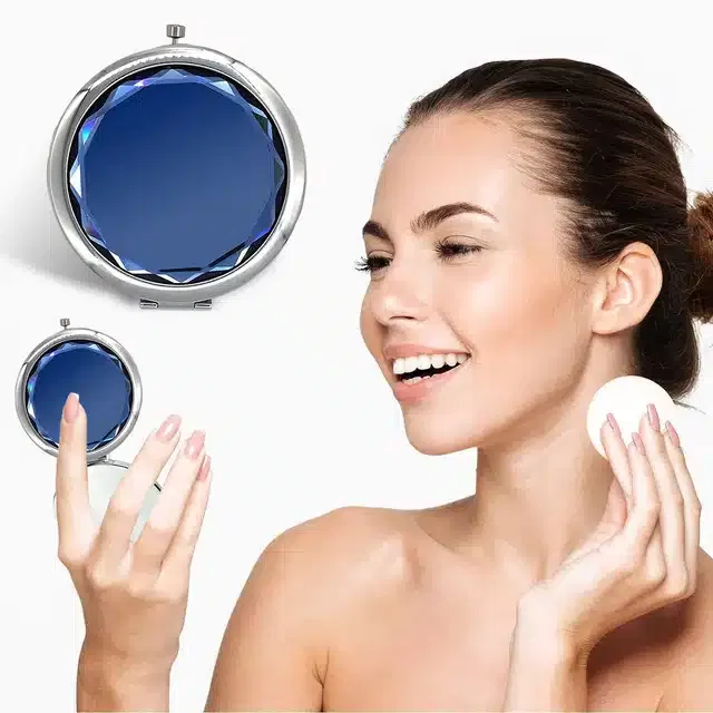 Majestique Crystal Edge Beauty Folding Mirror with Magnification (B-18)