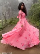 Rayon Printed Anarkali Kurti for Women 