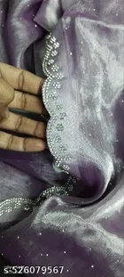 Jimmy Choo Embellished Saree For Women, Purple