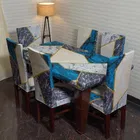 Homwatica Blue Abstract Printed Elastic Chair Cover 50X65Cm Pack Of 4
