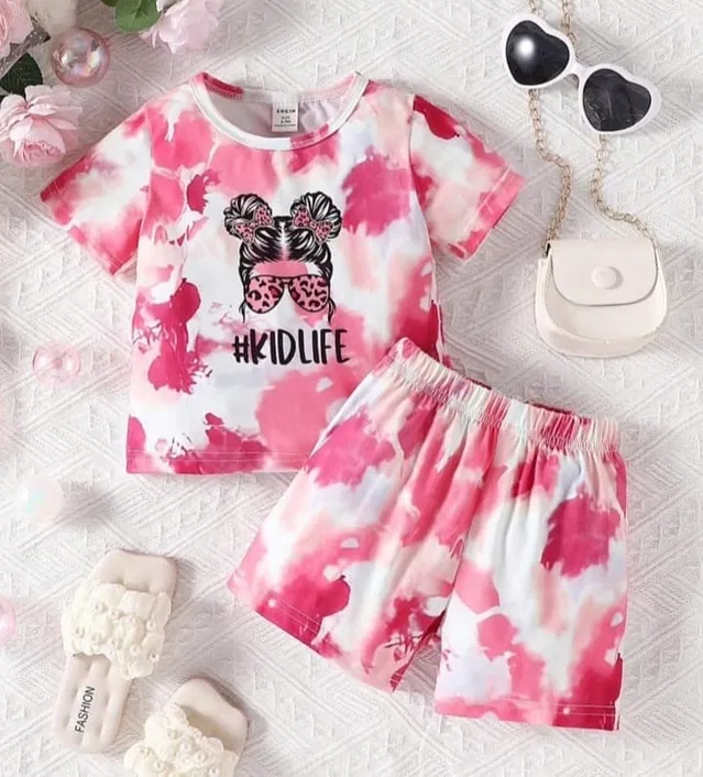 Hosiery Clothing Set for Girls (Pink, 6-9 Months)