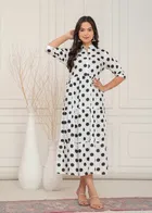Georgette Printed Midi Dress for Women 
