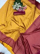 Litchi Silk Woven Design Saree for Women, Mustard 