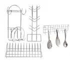 Stainless Steel Cup Stand & Plate Stand & Chakla Belan Stand With Hook & Hook Rail For Kitchen 