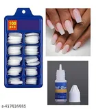 100 Pcs Artificial Nails with Glue (Set of 1)