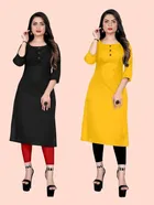Crepe Solid Kurtis for Women 