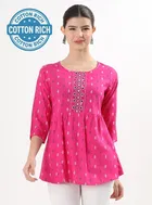 Casual Regular Sleeves Yoke embroidered short Kurti 