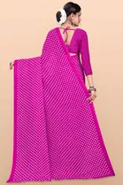 Georgette Polka Printed Saree for Women 