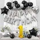 1st Happy Birthday Balloon Decoration Kit ,Silver Set Of 1